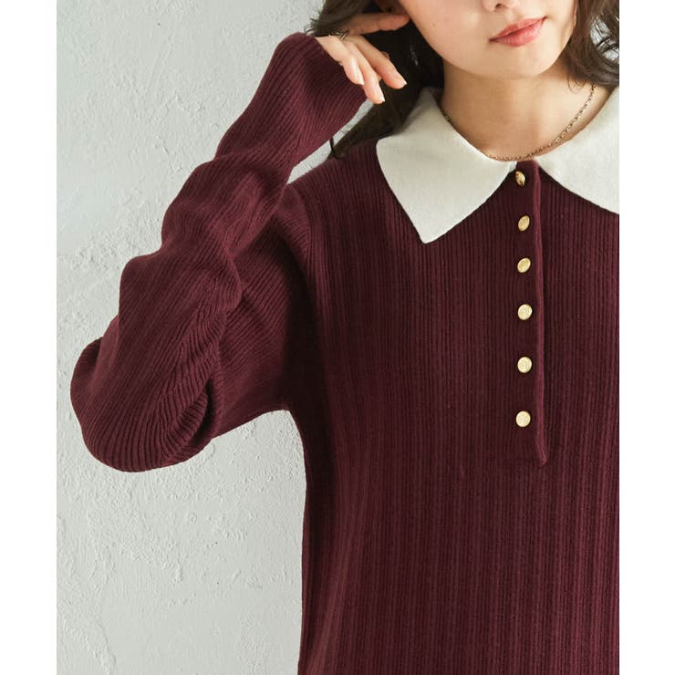 ポロカラーリブニットワンピース | RANAN | 詳細画像15 