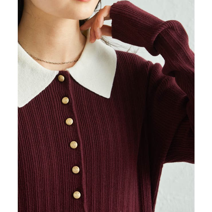 ポロカラーリブニットワンピース | RANAN | 詳細画像16 