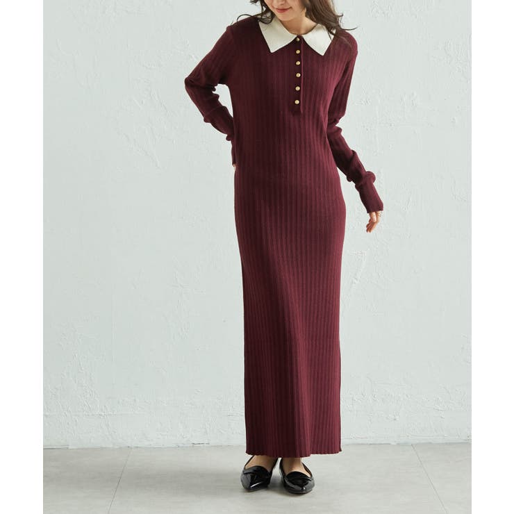 ポロカラーリブニットワンピース | RANAN | 詳細画像18 