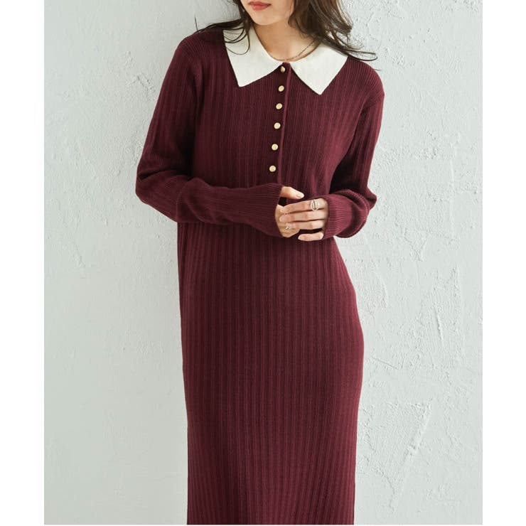 ポロカラーリブニットワンピース | RANAN | 詳細画像19 