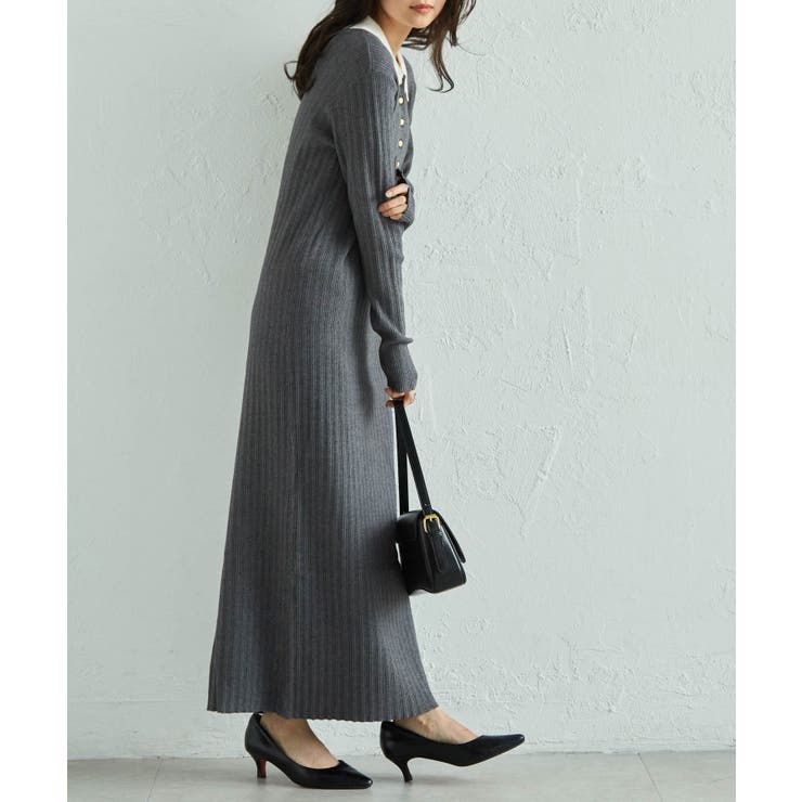 ポロカラーリブニットワンピース | RANAN | 詳細画像7 