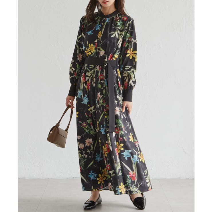 ブラックケイ | レトロフラワーシャツワンピース | RANAN