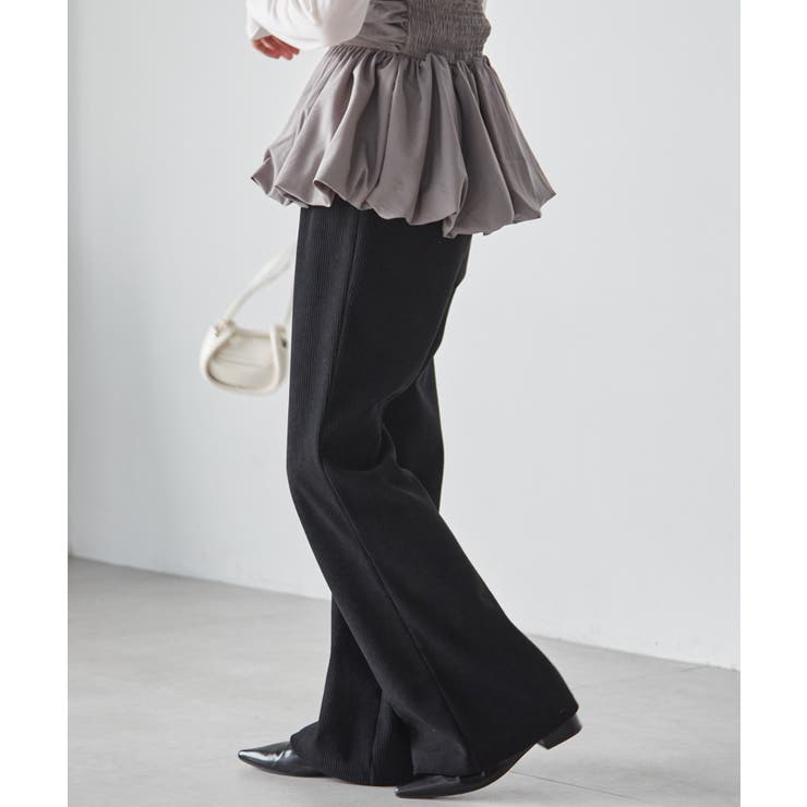 あったか裏ベロアニットコールフレアパンツ | RANAN | 詳細画像2 
