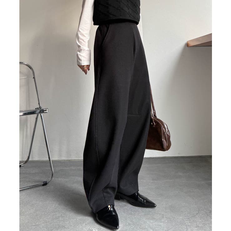 フェイクウールバレルレッグカーブパンツ | RANAN | 詳細画像4 