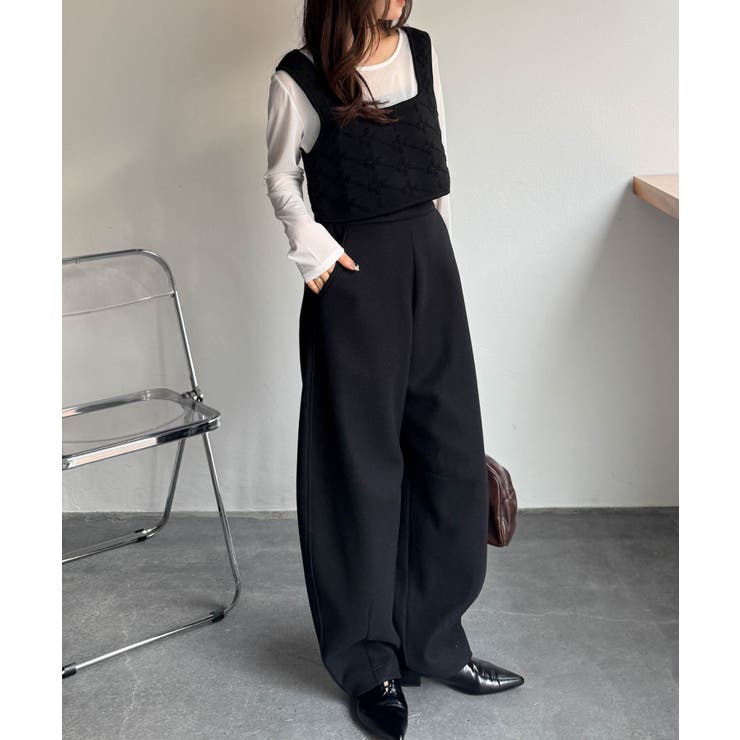 フェイクウールバレルレッグカーブパンツ | RANAN | 詳細画像5 