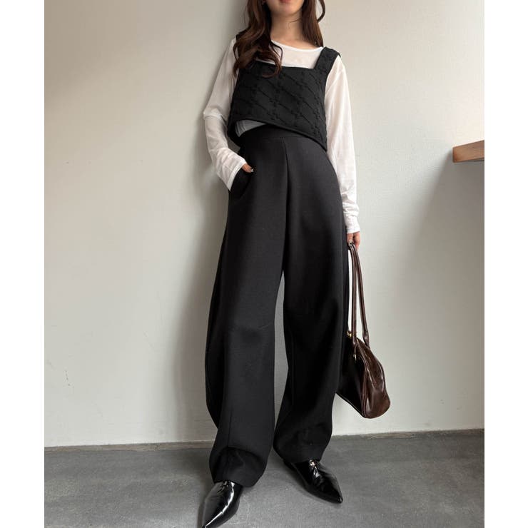 フェイクウールバレルレッグカーブパンツ | RANAN | 詳細画像6 