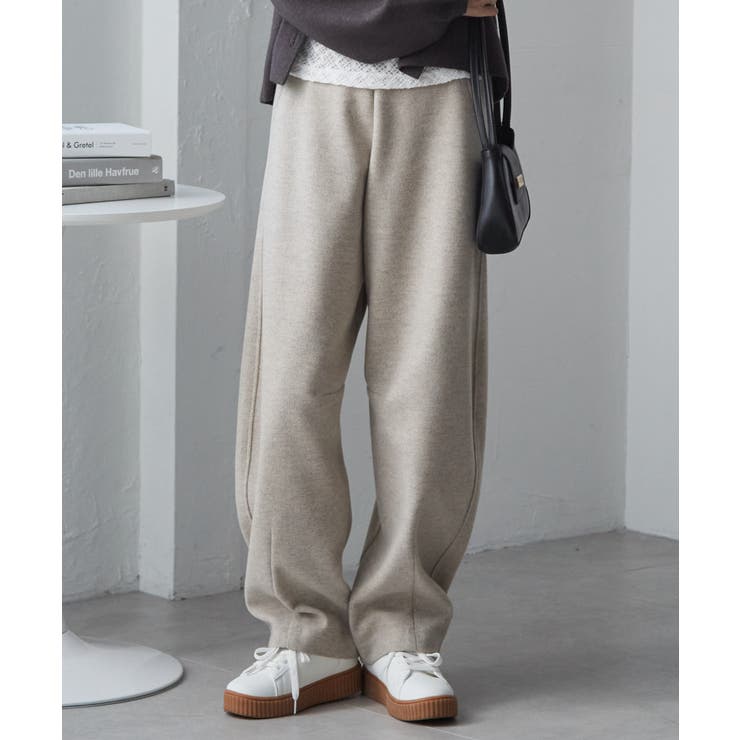 フェイクウールバレルレッグカーブパンツ | RANAN | 詳細画像8 