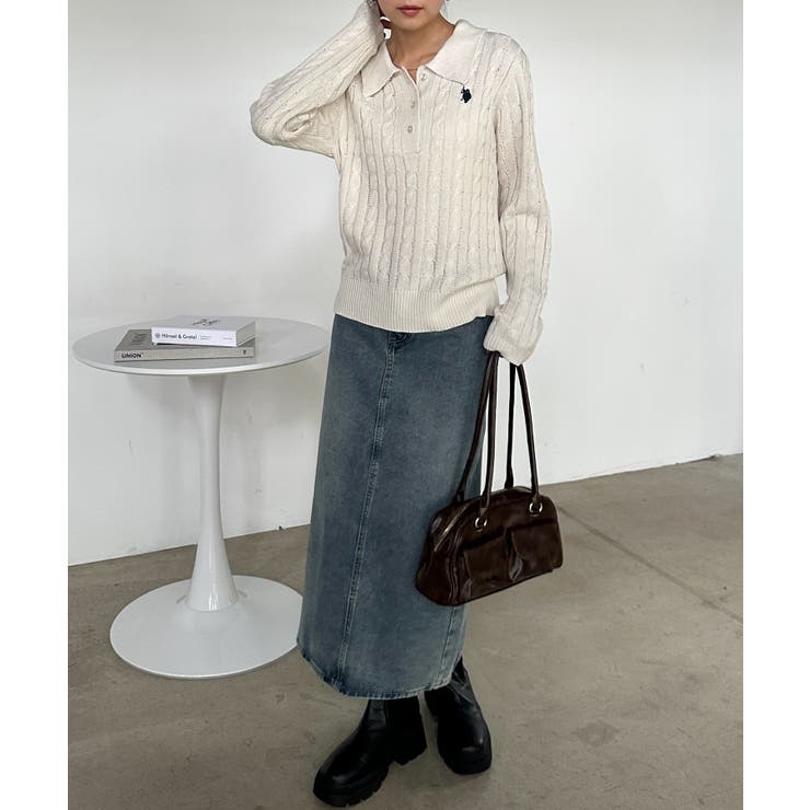 ＜Ｕ．Ｓ．Ｐ＞刺繍長袖ケーブルポロニット | RANAN | 詳細画像19 