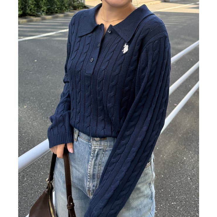 ＜Ｕ．Ｓ．Ｐ＞刺繍長袖ケーブルポロニット | RANAN | 詳細画像26 