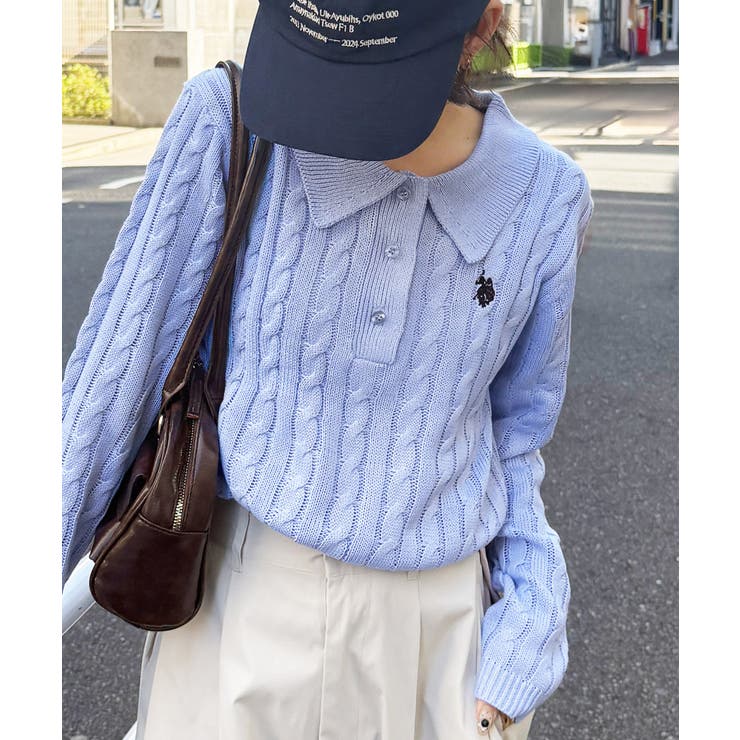 ＜Ｕ．Ｓ．Ｐ＞刺繍長袖ケーブルポロニット | RANAN | 詳細画像32 