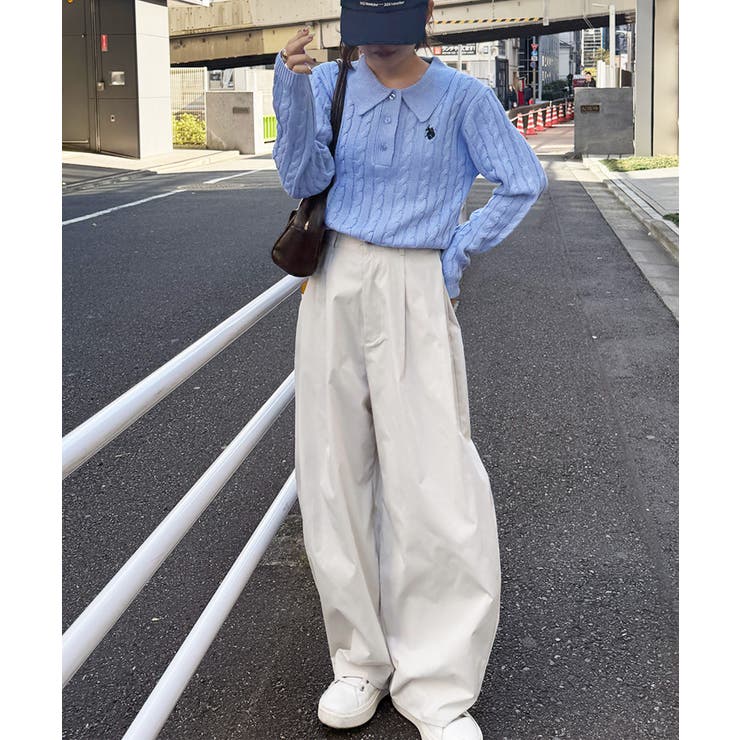 ＜Ｕ．Ｓ．Ｐ＞刺繍長袖ケーブルポロニット | RANAN | 詳細画像37 