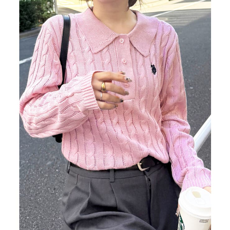 ＜Ｕ．Ｓ．Ｐ＞刺繍長袖ケーブルポロニット | RANAN | 詳細画像39 