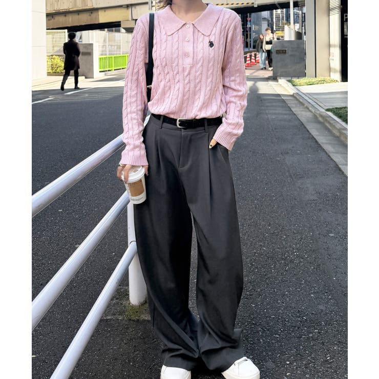 ＜Ｕ．Ｓ．Ｐ＞刺繍長袖ケーブルポロニット | RANAN | 詳細画像43 