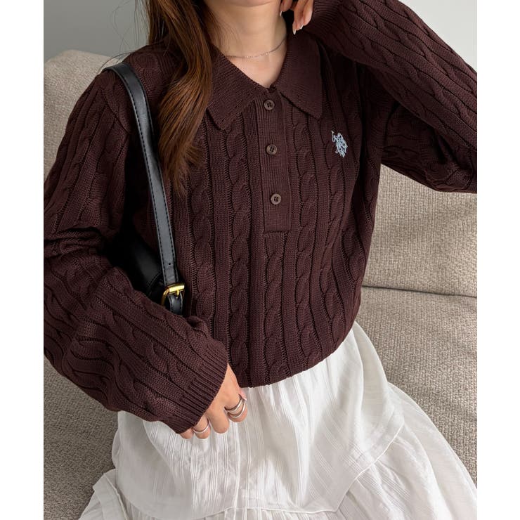 ＜U.S.POLO ASSN.＞刺繍長袖ケーブルポロニット | RANAN | 詳細画像49 