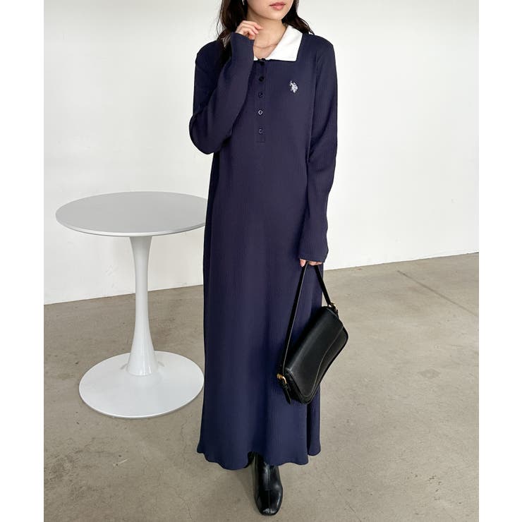 ＜Ｕ．Ｓ．Ｐ＞ポロ衿長袖リブワンピース | RANAN | 詳細画像10 