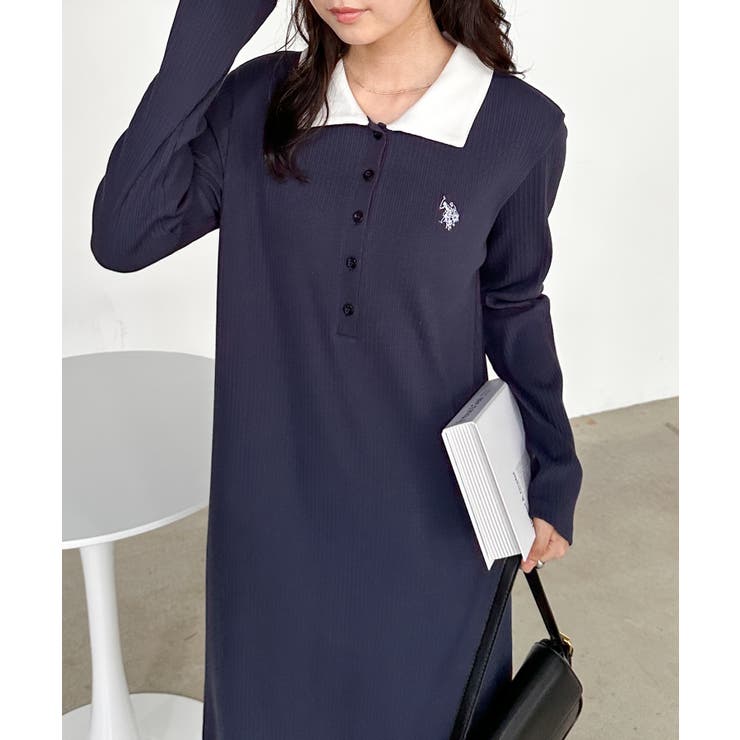 ＜Ｕ．Ｓ．Ｐ＞ポロ衿長袖リブワンピース | RANAN | 詳細画像15 