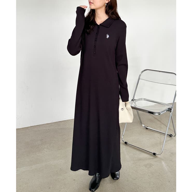 ＜Ｕ．Ｓ．Ｐ＞ポロ衿長袖リブワンピース | RANAN | 詳細画像19 