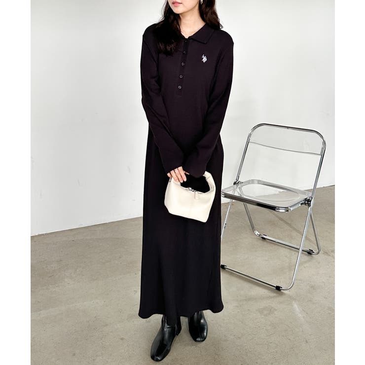 ＜Ｕ．Ｓ．Ｐ＞ポロ衿長袖リブワンピース | RANAN | 詳細画像20 