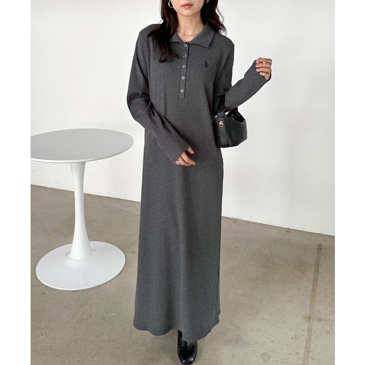 ＜Ｕ．Ｓ．Ｐ＞ポロ衿長袖リブワンピース | RANAN | 詳細画像5 