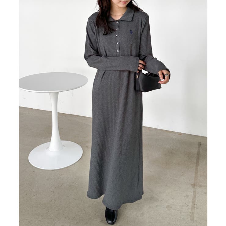 ＜Ｕ．Ｓ．Ｐ＞ポロ衿長袖リブワンピース | RANAN | 詳細画像6 