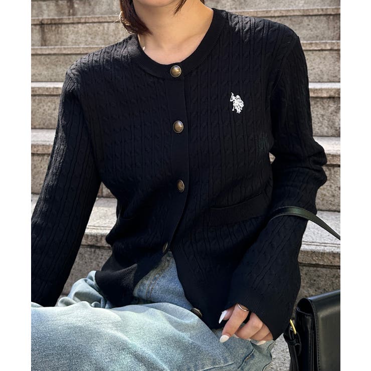 ＜U.S.POLO ASSN.＞ゴールドボタン刺繍ケーブルニットカーディガン | RANAN | 詳細画像33 