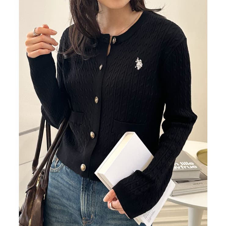＜U.S.POLO ASSN.＞ゴールドボタン刺繍ケーブルニットカーディガン | RANAN | 詳細画像35 