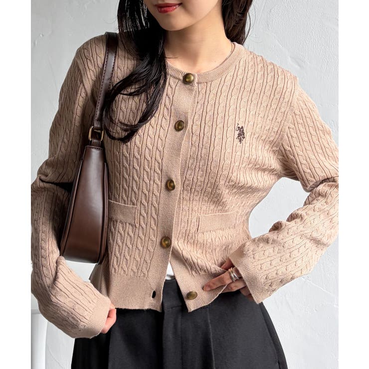 ＜U.S.POLO ASSN.＞ゴールドボタン刺繍ケーブルニットカーディガン | RANAN | 詳細画像42 