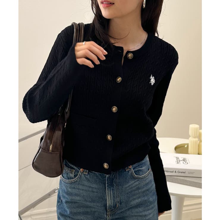＜U.S.POLO ASSN.＞ゴールドボタン刺繍ケーブルニットカーディガン | RANAN | 詳細画像34 