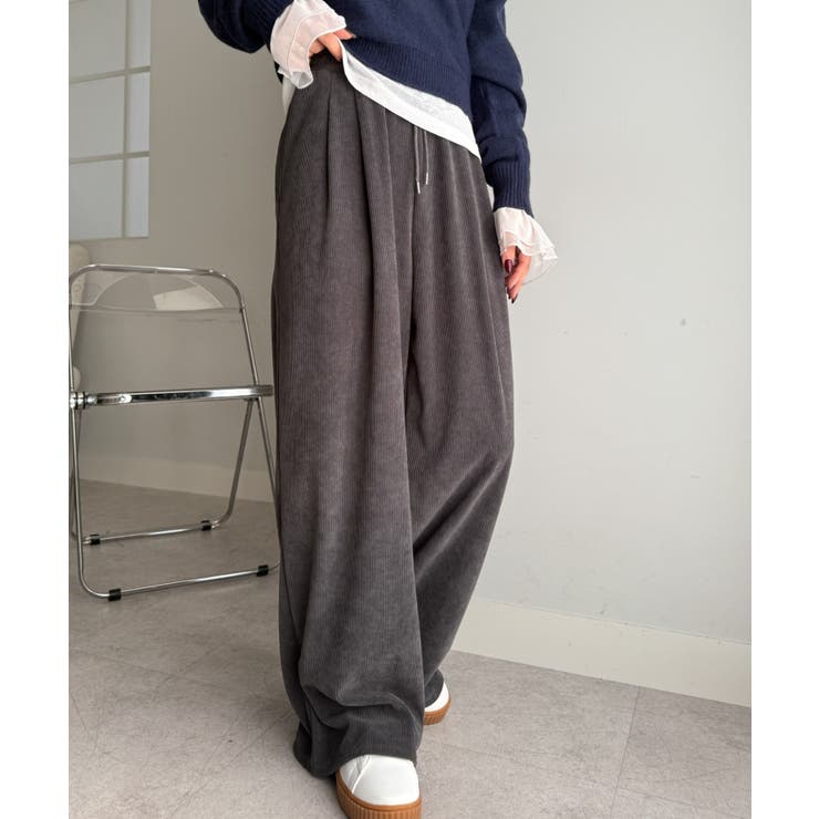 リブタックワイドイージーパンツ | RANAN | 詳細画像7 
