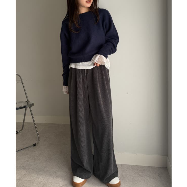 リブタックワイドイージーパンツ | RANAN | 詳細画像9 