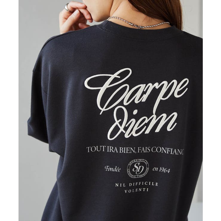 チャコール | バックロゴ刺しゅうスウェット | RANAN