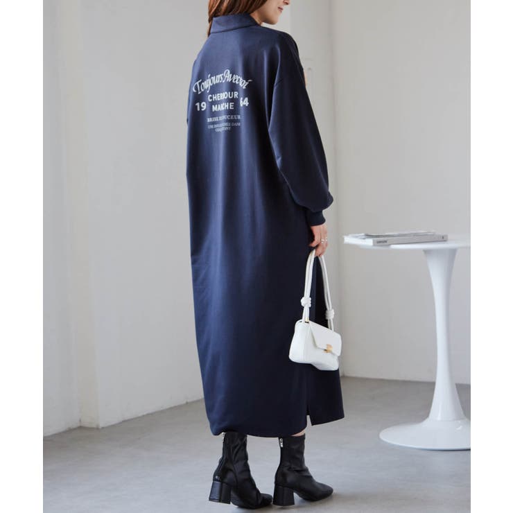 バックプリントポロ襟裏毛ワンピース | RANAN | 詳細画像3 