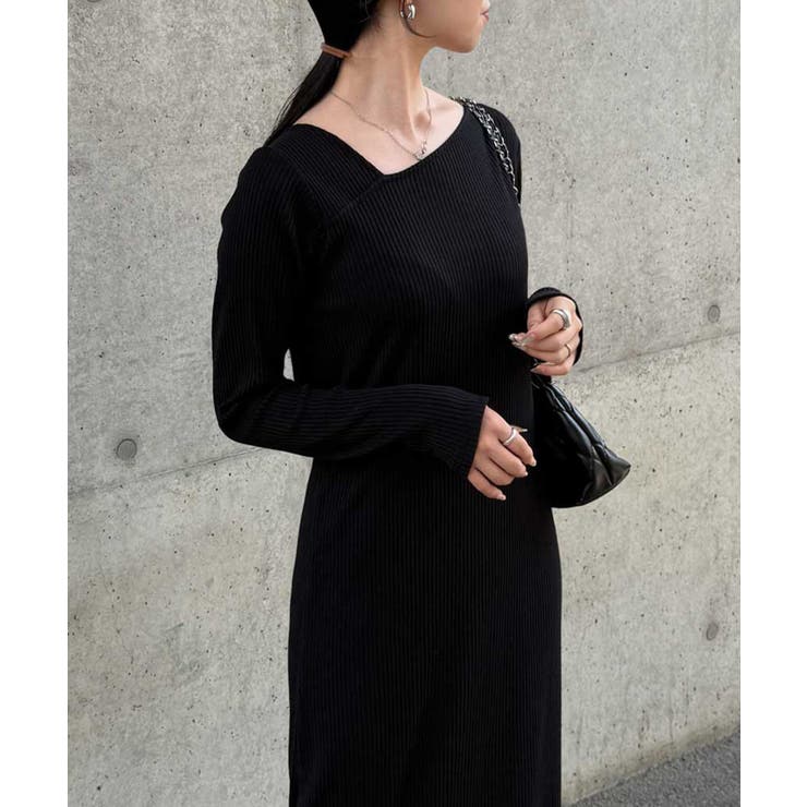 アシメネックリブワンピース | RANAN | 詳細画像1 