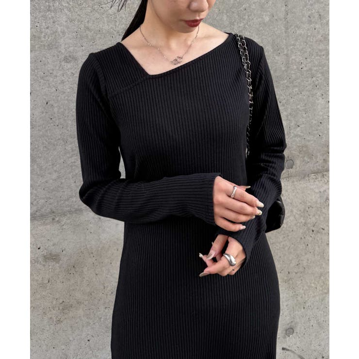 アシメネックリブワンピース[品番：RANW0000121]｜RANAN（ラナン）の