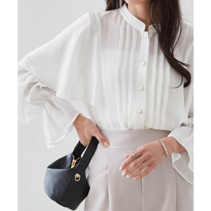 ピンタックフレアー長袖ブラウス | RANAN | 詳細画像17 