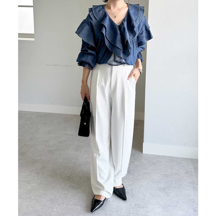 ビッグカラーフリルデニムブラウス | RANAN | 詳細画像24 