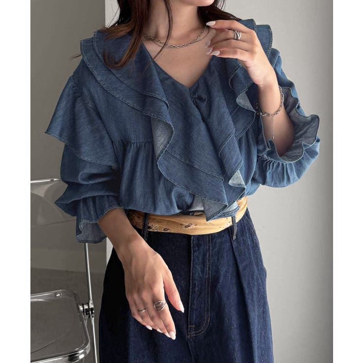 ビッグカラーフリルデニムブラウス | RANAN | 詳細画像26 