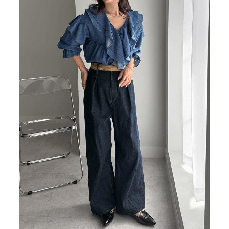 ビッグカラーフリルデニムブラウス | RANAN | 詳細画像27 