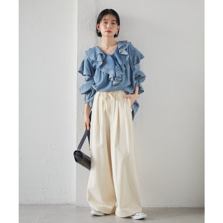 ビッグカラーフリルデニムブラウス | RANAN | 詳細画像6 