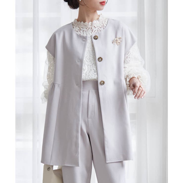 【2点セット】ペプラムギャザーベストセットアップ | RANAN | 詳細画像11 