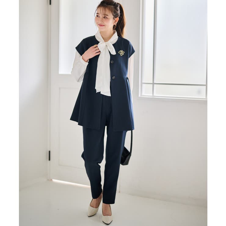 【2点セット】ペプラムギャザーベストセットアップ | RANAN | 詳細画像18 