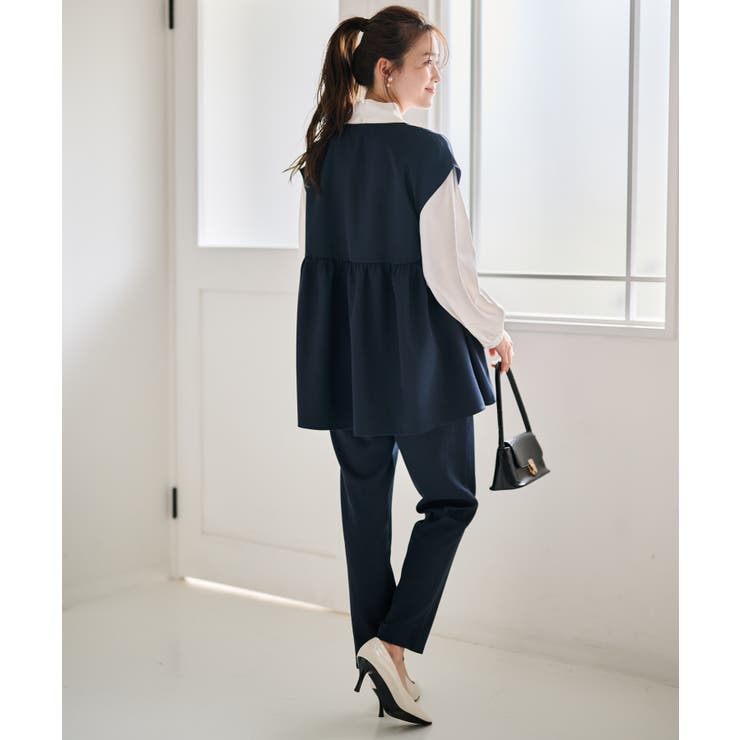 【2点セット】ペプラムギャザーベストセットアップ | RANAN | 詳細画像21 