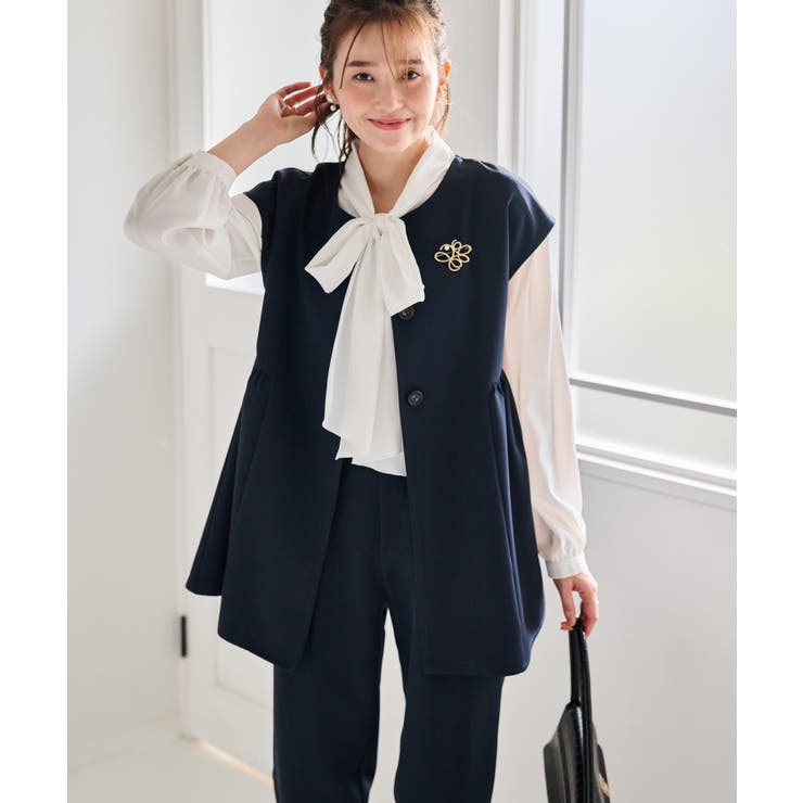 【2点セット】ペプラムギャザーベストセットアップ | RANAN | 詳細画像23 