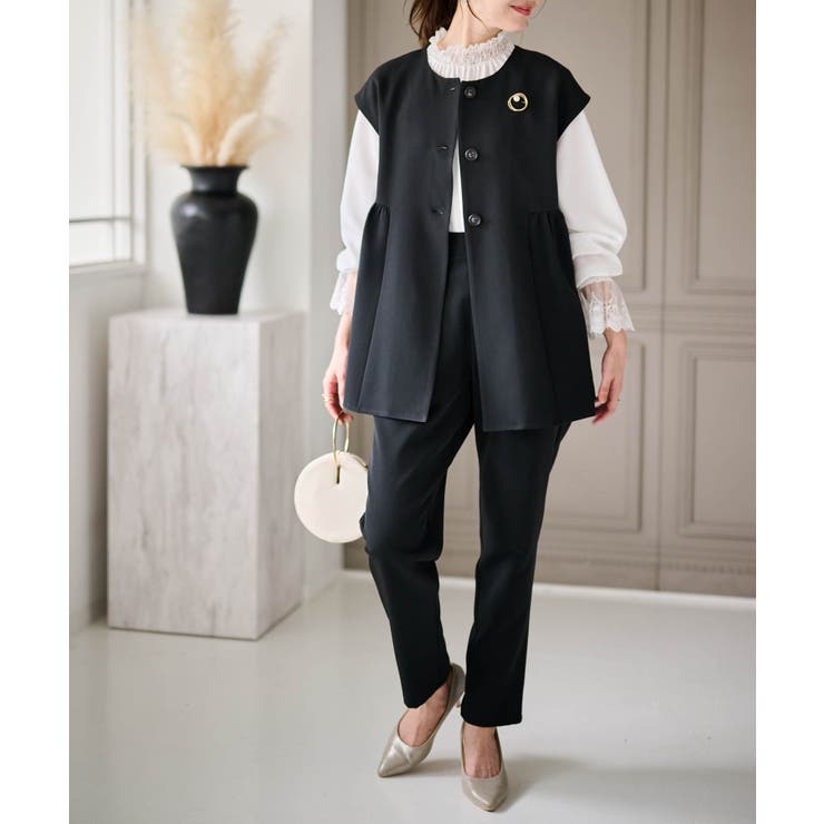 【2点セット】ペプラムギャザーベストセットアップ | RANAN | 詳細画像7 