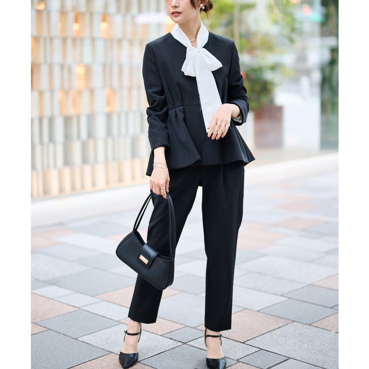 ＜2点セット＞ノーカラーペプラムパンツスーツ | RANAN | 詳細画像12 