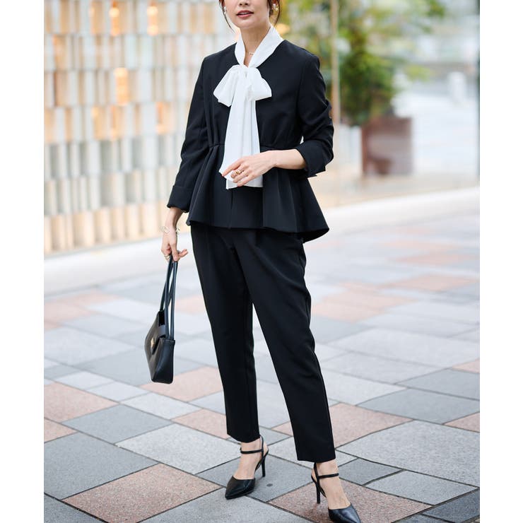 ＜2点セット＞ノーカラーペプラムパンツスーツ | RANAN | 詳細画像14 