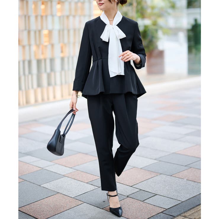 ＜2点セット＞ノーカラーペプラムパンツスーツ | RANAN | 詳細画像15 