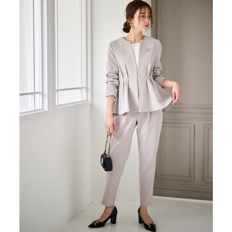 ＜2点セット＞ノーカラーペプラムパンツスーツ | RANAN | 詳細画像20 