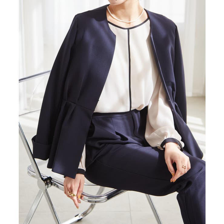 ＜2点セット＞ノーカラーペプラムパンツスーツ | RANAN | 詳細画像22 