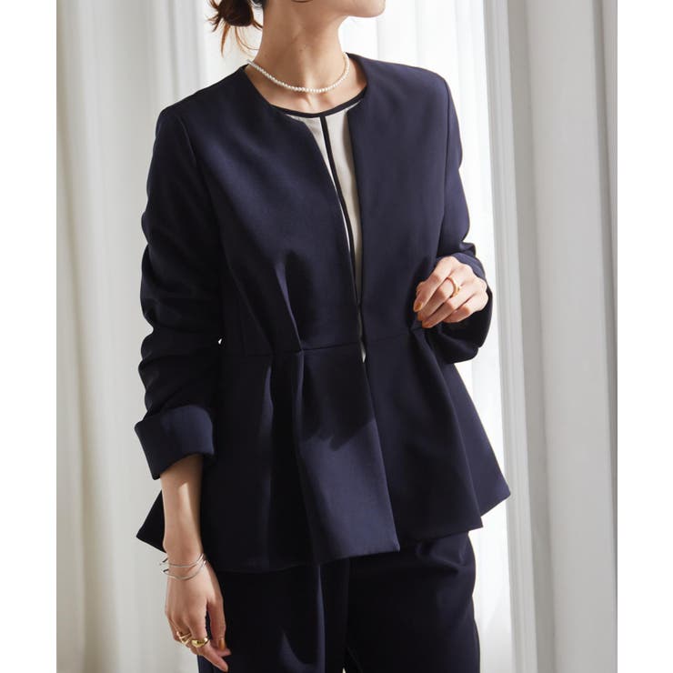 ＜2点セット＞ノーカラーペプラムパンツスーツ | RANAN | 詳細画像24 